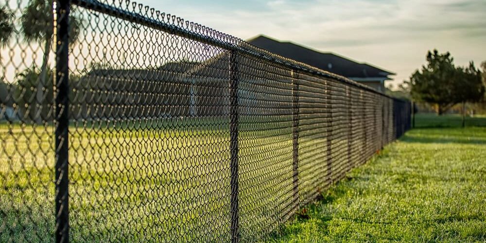 black chain link fence